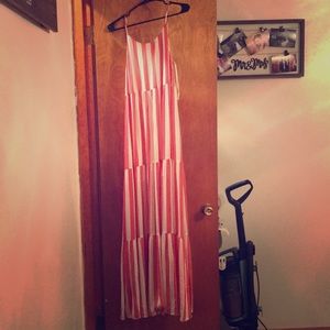 She + sky pink and white maxi dress